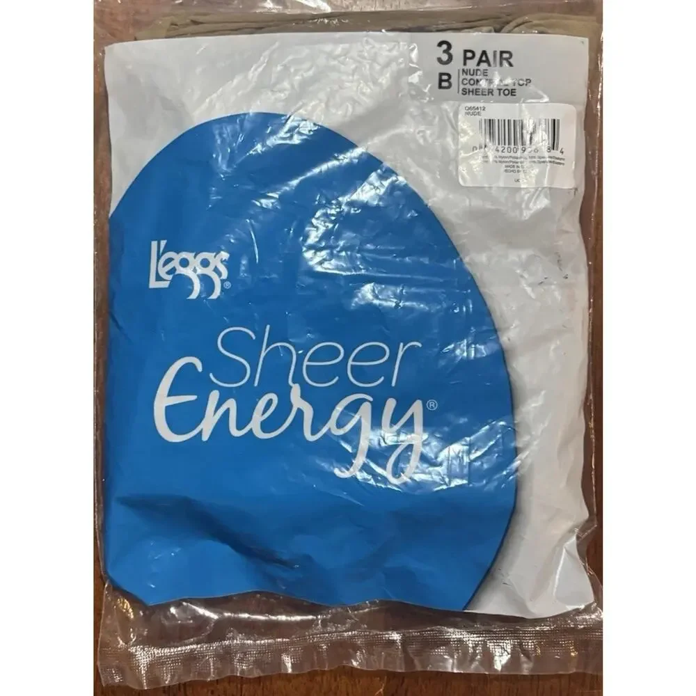 Lot Of 2 Legg’s Sheer Energy Control Top Pantyhose 3 Pack Size B Nude 6 Pairs